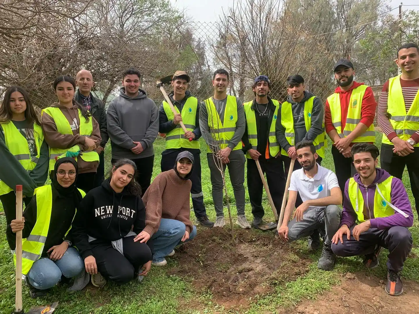 group of volunteers smiling